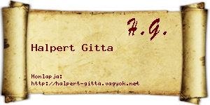 Halpert Gitta névjegykártya
